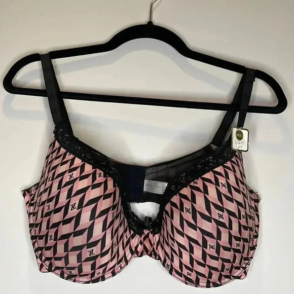 Adrienne Vittadini Pink and Black Bra - Picture 1 of 6